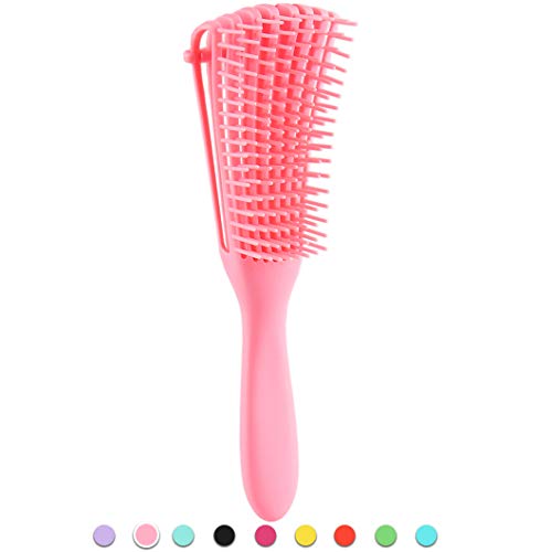 Messen Detangling Brush for Curly Hair, Hair Detangler, Afro Textured 3a to 4c Kinky Wavy for Wet/Dry/Long Thick Curly Hair, Exfoliating Your Scalp for Beautiful and Shiny Curls (1 Pack/Pink)