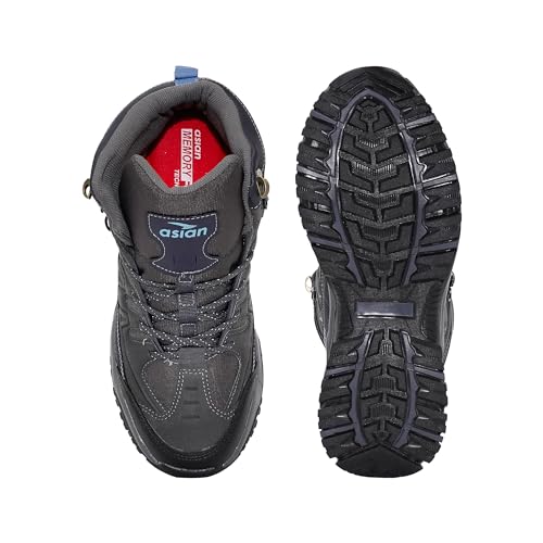 Image of ASIAN Men's Everest-22 Sports Trekking & Hiking,Walking Hi-Neck Shoes with Rubber Outsole & Memory Foam Insole Lace-Up Shoes for Men's & Boy's