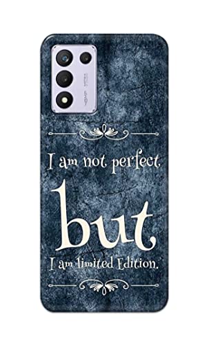 Image of Printed Hard Back Cover Case for Realme 9 5G Speed Edition | Realme 9 5G SE | Realme 9 SE 5G Back Cover (I Am Not Perfect I Am Limited Edition) -1803