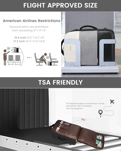 LOVEVOOK Travel Backpack for Women, Carry On Backpack Flight Approved with 3 Packing Cubes,TSA Personal Item Travel Bag Fits 15.6” Laptop,Weekender Hiking Business Luggage Daypack Beige Grey Black2