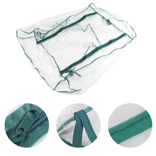UWIOFF 4-Tier Greenhouse Replacement Cover Clear PVC Greenhouse Cover with Roll-Up Zipper Door - 27" L x 19" W x 63" H