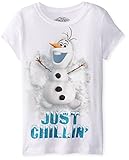 Disney Big Girls' Frozen Snow Angel T-Shirt, White, Small