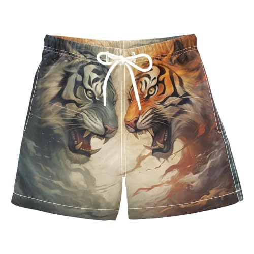 ALAZA Roar Tigers Boy’s Swim Trunk Quick Dry Beach Shorts Swimsuit Bathing Suit Swimwear