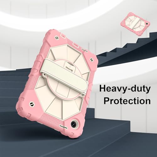 Coque Revvl Tab 2 2025 rotative antichoc silicone or rose