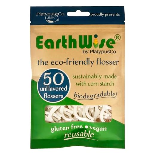 Earthwise Natural Dental Floss Picks - 50 ct - Biodegradable Flossers, Eco-Friendly, Vegan, Sustainable, Unflavored, Shred Resistant