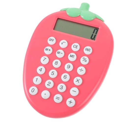Calcolatrice Piccola Portatile Energia Solare Colore Fragola per Studenti e Ufficio Base per Operazioni Aritmetiche Semplici Compatta e Leggera per