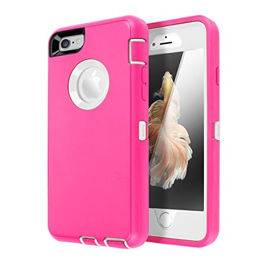 iPhone 6 Case, iPhone 6S Case [Heavy Duty] AICase Built-in Screen Protector Tough 3 in 1 Rugged Shockproof Cover for Apple iPhone 6/6S (Pink/White)