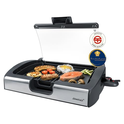 Steba VG200 Grill de Table Surface Lisse et Rainurée Inox 2200 W – vue 3