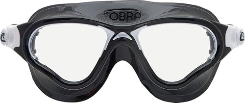 Cressi desde 1946  Cobra XP Goggles   Gafas Monovolumen y Lentes Separadas, Natación, Piscina, Snorkel, Triatlón, Anti Vaho_Arañazos_UV   Negro/Blanco_Lente Clara   Talla Única