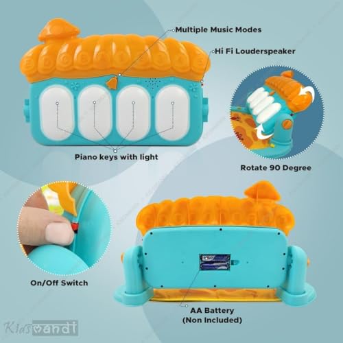 Image of Kids Mandi Baby Piano Gym Mat | Kick & Play Musical Keyboard Activity Mat with Gym & Fitness Rack | Infant Floor Play Mat for Early Learning | Multicolor (Pack of 1)