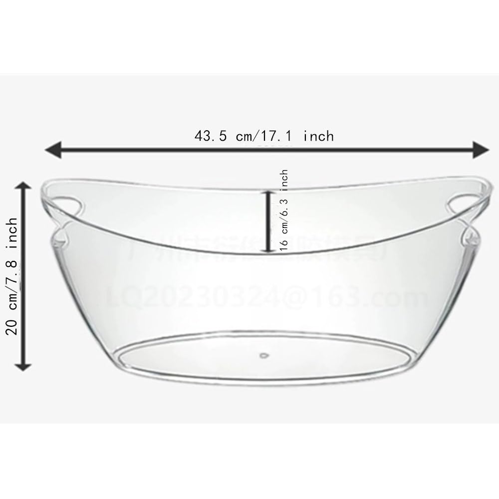 OUKEYI OUKEYI-100894 - Secchiello per ghiaccio per feste, 5,5 litri, in acrilico trasparente, per uso alimentare, forniture per bar, champagne, birra, spumante, cocktail, 16,9 cm