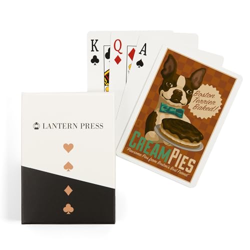 Lantern Press Boston Terrier, Baraja de 52 cartas Póker