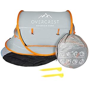 Overcrest Portable Pop Up Baby Beach Tent with UPF 50+ Sun Shade – Protection for Babies from Sunburn and Mosquitos…