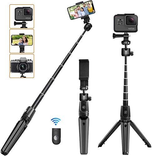 KKUYI Selfie Stick, 40 inch Extendable Selfie Stick Tripod, Bluetooth Wireless Remote and 360° Rotation Stand Compatible with iPhone 12/11/11 Pro/XS Max/XS/XR/X/8/7, And More Smartphones (3 in 1)Black