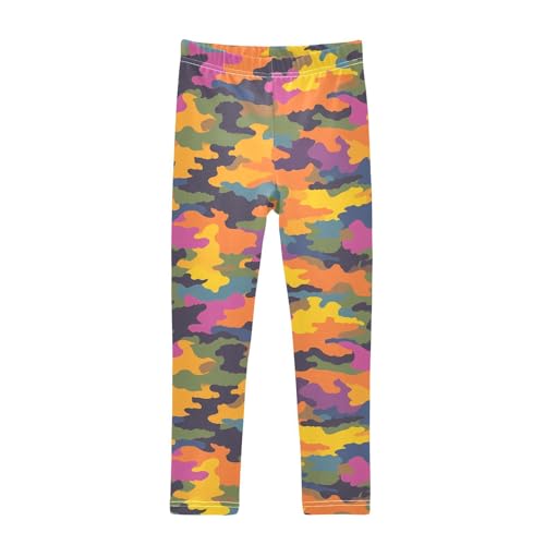 Colorful Camouflage Girls Leggings Soft Stretch Workout Yoga Dance Pants for Kids Casual Tights