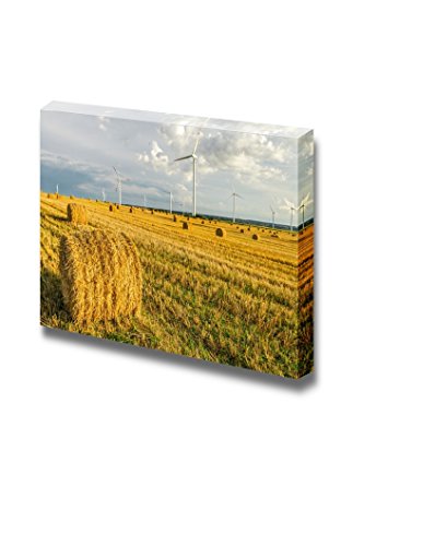 Canvas Prints Wall Art - Windmill on The Field in Summer | Modern Wall Decor/Home Art Stretched Gallery Canvas Wraps Giclee Print & Ready to Hang - 24" x 36"