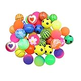 Jatidne 24 Piezas Pelotas Saltarinas para Niños 30mm Pelotas Rebote Premio de la Escuela Bolas Rebotando Llenadoras Bolsas de Fiesta Patrón Aleatorio
