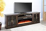 Empire USA 3662CB-98 Media Console w/Fireplace Option TV Stand Brown (98-Inch，Not Contain Electric Fireplace,42' Fireplace Option TV Stand 3658C&W-FPI)