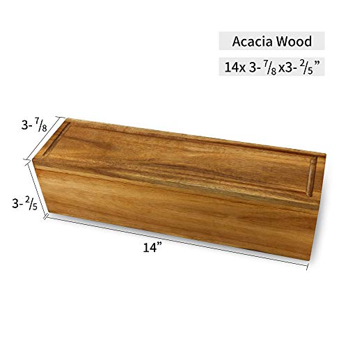 Natural Wood Tea Box Storage Organizer for Tea Bag Holder,5 Compartment Chest Box