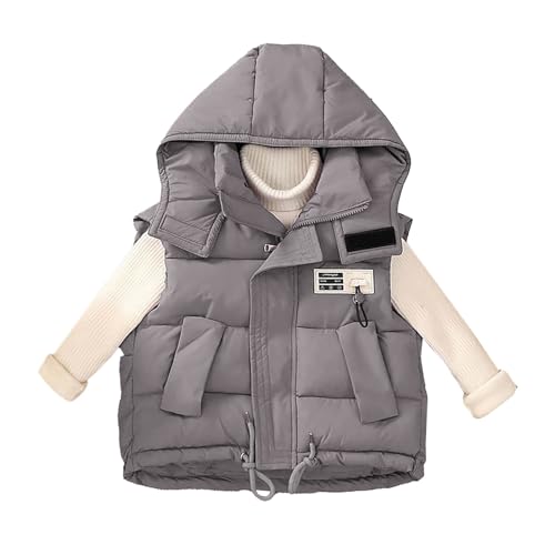 Toddler Boys Hooded Vest Light Weight Down Vest for Girls Sleeveless Jacket with Pocket for Fall Winter2