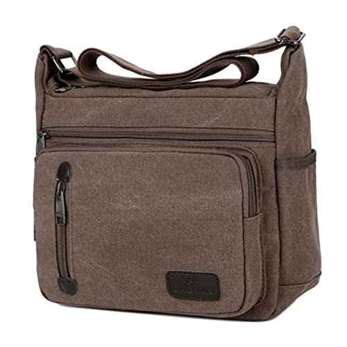 OSALADI Bolsa carteiro vintage de lona, bolsa de ombro para homens e mulheres, bolsa para laptop, cá