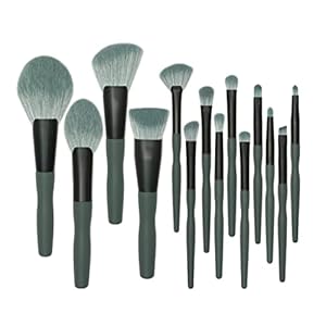 MADALIAN 14pc Makeup Brush Set Full Set Large Fan Shaped Loose Powder Brush Beauty Tools Eye Shadow Brushes