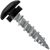 10 X 1 Black - Metal Roofing Screws with Low Profile - T25 Star Drive - Galvanized - EPDM Washer - Metal to Wood - Hi - Lo Threads - Type 17 Point