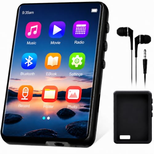 Image of 128GB MP3 Player with Bluetooth 5.4, 2.4 inch Portable HiFi Music Player with FM Radio /HD Speaker /E-Book, Digital Music Player Earphones Included
