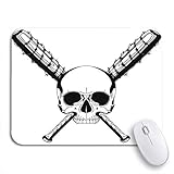Gaming mouse pad menschlicher schädel und zwei gekreuzte baseballschläger bedeckt mit widerhaken rutschfeste gummiunterlage mousepad für notebooks computer mausmatten