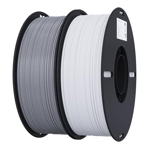 Creality 3D Printer Filament, 1.75mm Bundle 2kg PLA Printer Filament, Dimensional Accuracy +/- 0.02mm, No-Tangling Strong Bonding & Overhang Performance, Fit Most FDM Printer (Gray & White 2-Pack)