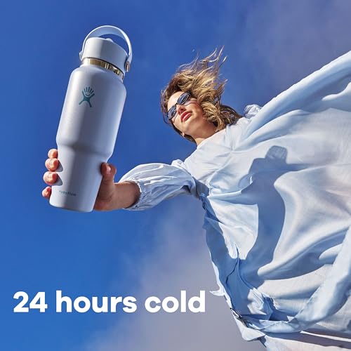 Hydro Flask Travel Water Bottle - Insulated Stainless Steel - Wide Straw Lid, Non Spill, Leakproof in 24 Oz Aloe Green - image 4