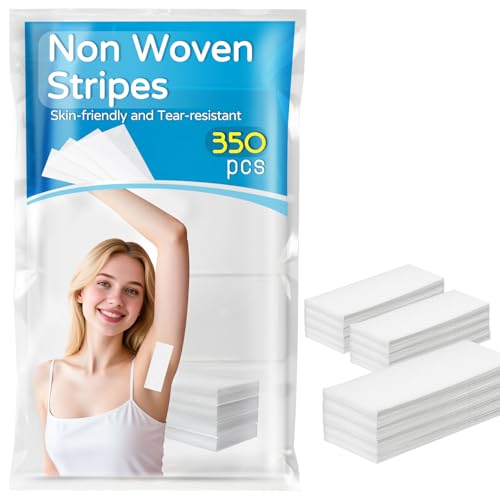 350 Wax Strips for Hair Removal - Non-Woven Fleece Waxing Strips,Skin-Friendly Tear-Resistant for