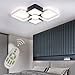 Produktbild LED Deckenleuchte Dimmbar Wohnzimmer Schlafzimmer Flur Lampen mit Fernbedienung, Modern Eckig Design Deckenlampe Acryl-schirm Metall Kronleuchter für Küche Esszimmer Bad Decke Leuchten L45*W45cm
