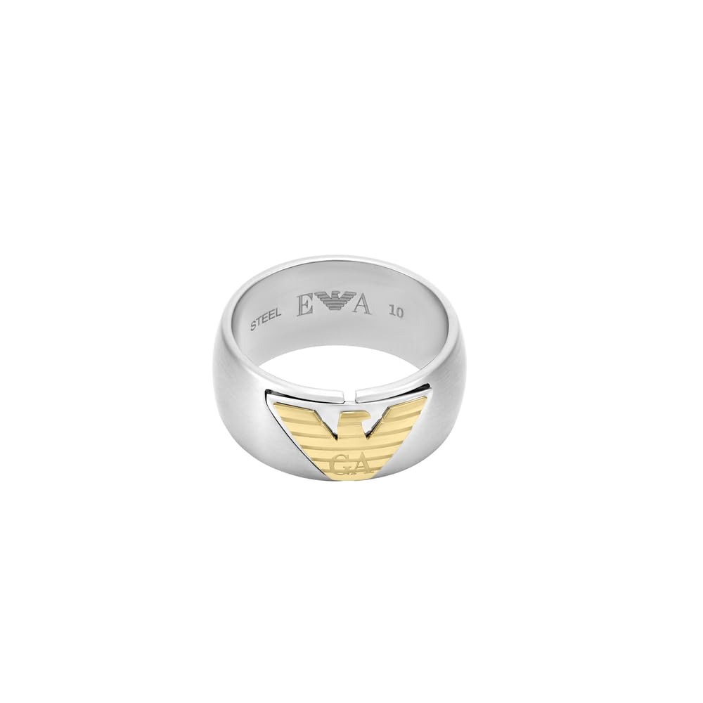 Emporio Armani Multicolored Stainless Steel Band Ring