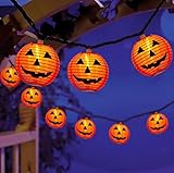 Doratale 8.5Ft Halloween Pumpkin Lantern String Lights, Plug in Halloween Lights with 10 Mini Jack O...