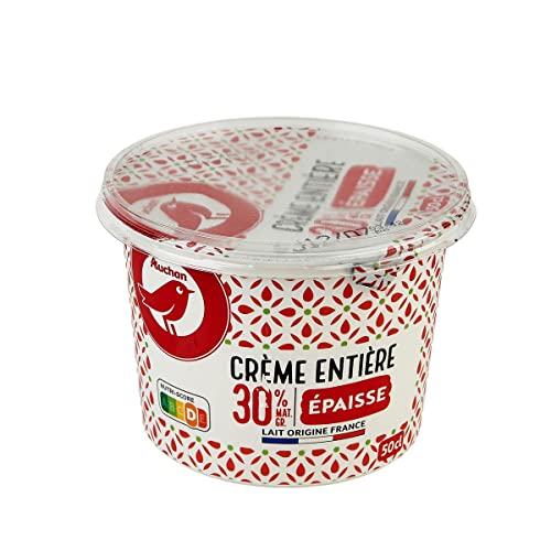 AUCHAN Crème fraîche épaisse entière 30% M.G 50 cl