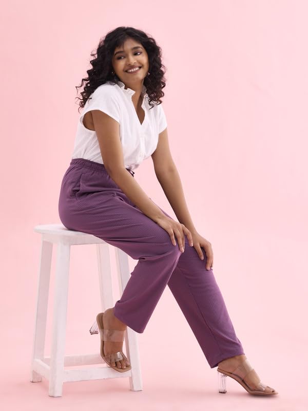 Image of GO Colors Women Rib Pant