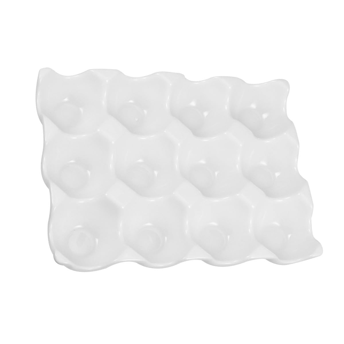 Kichvoe Plateau à Œufs en Céramique Blanc 12 Cases Résistant Haute Température pour Réfrigérateur la Cuisine Protection Œufs Fragile et Rangement Pratique