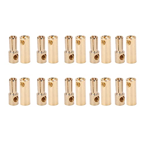 TICFOX 10 pares de conectores de plátano macho y hembra chapados en oro de 5.5 mm para DIY RC batería ESC Motor