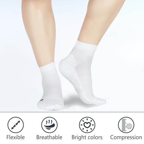 LIN PERFORMANCE 3 Pairs Ankle Compression Socks for Men and Women Sports Running Athletic Sock with Arch Support3