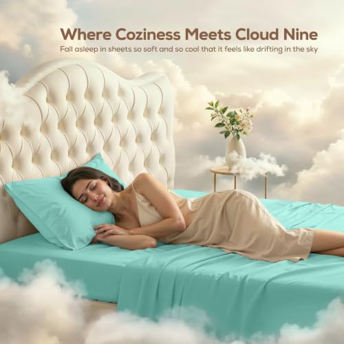 Image of Utopia Bedding Bed Sheet Set - 3 Piece Twin XL Bedding - Soft Brushed Microfiber Fabric - Wrinkle, Shrinkage & Fade Resistant - Easy Care (Twin XL, Spa Blue)