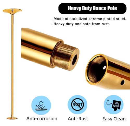 Barra de baile permanente para evitar caídas en pole dance casero 3