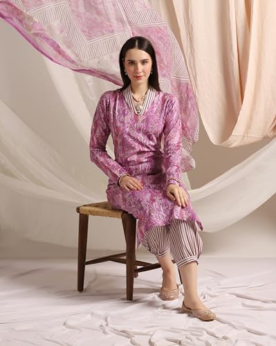 Image of DHRUVI TRENDZ Cotton Blend Kurta Set for Women | Kurta Set | Kurta Set for Women | Festive Kurta Set for Women | Regular Fit Kurta Set for Women