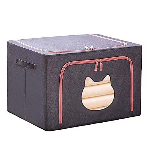 衣装ケース 布3個 収納ボックス 衣類 折りたたみ 収納袋 オックスフォード 多機能収納ケース ワイヤー入り グレー おもちゃん 防塵 防錆 3点セットネイビー 100L 100L*3 不織布 省スペース 押入れ 大容量 防虫防カビ除湿 防臭