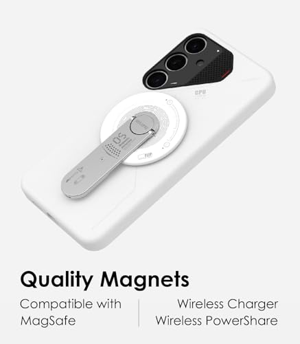 Image of Aulumu S24 Plus Galaxy Case | Vegan Leather Case | Compatible with MagSafe | Passive Cooling Samsung Galaxy S24 Plus Case - White