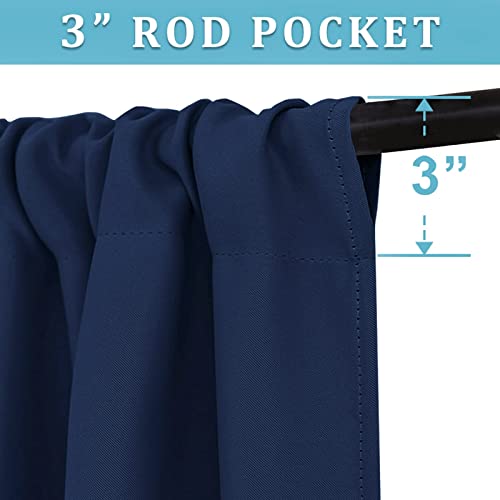 RYB HOME Small Window Curtains Blackout - Privacy Energy Saving Insulating Curtains Blinds for Bedroom Bathroom Basement Kids Nursery Kitchen, W 34 x L 48 inches, Navy Blue, 2 Panels