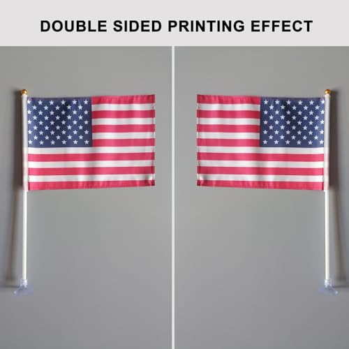 Mini drapeau américain double face avec ventouse résistante pack de 10