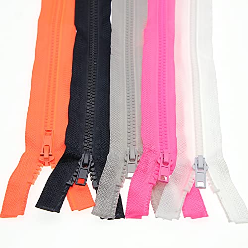 #5 22 Inch Separating Zippers Bulk 10 Colors Mixed Zipper For Sewing Craft,Jacket,Coat,Bags,Purses, Heavy Duty Plastic Resin Zipper (10 Pcs/Pack,1 Pc Per Color) Shunli #TOP2