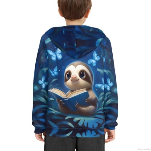 Image of WELLFLYHOM Boys Hooded Sweatshirts Hoodie Pullover Cool Graphic Crewneck Blouses Size 6-16