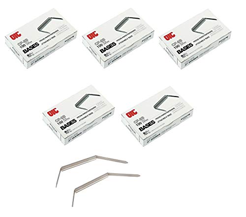 Officemate Prong Paper Fastener, Bases Only, 2 inch Capacity, 2.75 inch Base, Pack of 5 Boxes, 100/Box (500 Fasteners Total) (99854)